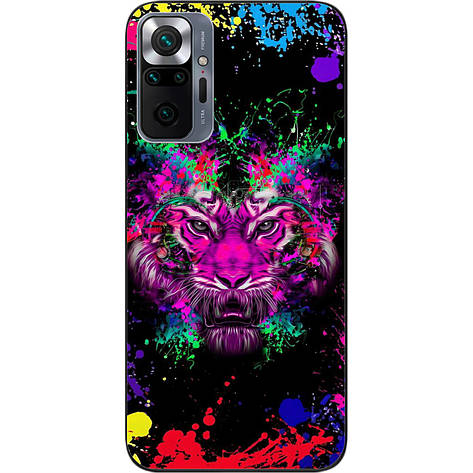 Силіконовий чохол Case для Xiaomi Redmi Note 10 Pro з картинкою Лев арт, фото 1