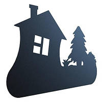 ЧЕРТЕЖ! - Дом и елка табличка на дом в DXF формате для лазерного станка