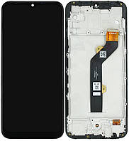 Дисплей модуль тачскрин Tecno Spark 6 Go KE5J/Spark Go 2020 KE5S черный оригинал p/n:FPC6504-9 в рамке