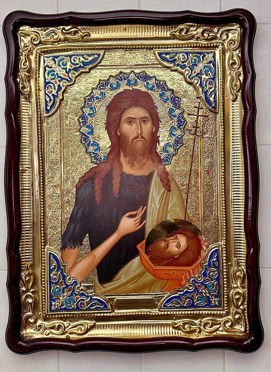Ікона з емаллю Усікновення глави Іоанна Предтечі 80х60см, фото 1
