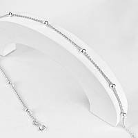 Женская серебряная цепочка Шарики, колосок цепь на шею, 925 Проба