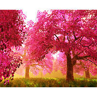 Алмазная мозаика Strateg ПРЕМИУМ картина Розовый лес размером 40х50см, ТМ Strateg, Украина