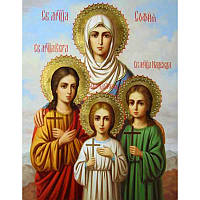 Алмазная мозаика Икона Веры, Надежды, Любви и их матери Софии 40х50 см (JSFH71302)
