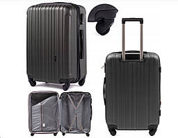 Валіза WINGS 2011 (DUBAI) АБС-пластик, середній + розширення 5 см Графітовий