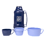 Термос Besar 1.0 л стеклянная колба 2 чашки, фото 4