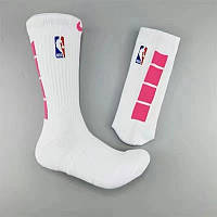 Eur42-46 Бело-розовые высокие Nike Elite Crew NBA спортивные баскетбольные носки