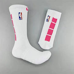 Eur42-46 Біло-рожеві високі Nike Elite Crew NBA спортивні баскетбольні шкарпетки