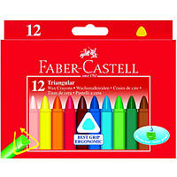 Карандаши цветные 12 цветов Faber_Castell 120010 восковые 90 мм, трехгранные