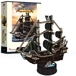 3D пазли конструктор Корабель Чорної Бороди Помста королеви Ганни (100 ел.) Cubic Fun