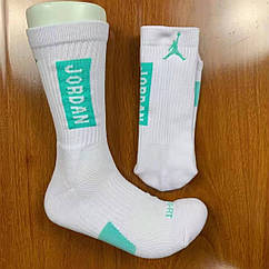 Білобірюзові шкарпетки Джордан Jordan Legacy Crew спортивні баскетбольні волейбольні