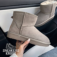 Жіночі зимові уги мінібежеві замша, UGG Classic Mini Dark Beige