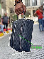 Сумка для гигиенических вещей Мужская сумка Louis Vuitton Сумка Кросс боди Луи Витон Кожаная Барсетка Эко кожа