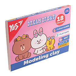 Пластилін YES Line Friends 18 кольорів 360 г