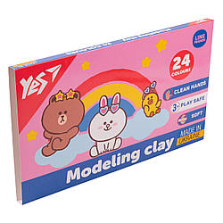 Пластилін YES Line Friends 24  кольорів 480 г
