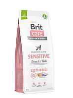 Сухий корм Brit Care Dog Sustainable Sensitive для собак з чутливим травленням, з рибою та комахами, 12 кг