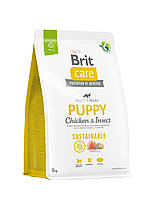 Сухий корм Brit Care Dog Sustainable Puppy для цуценят, з куркою та комахами, 3 кг