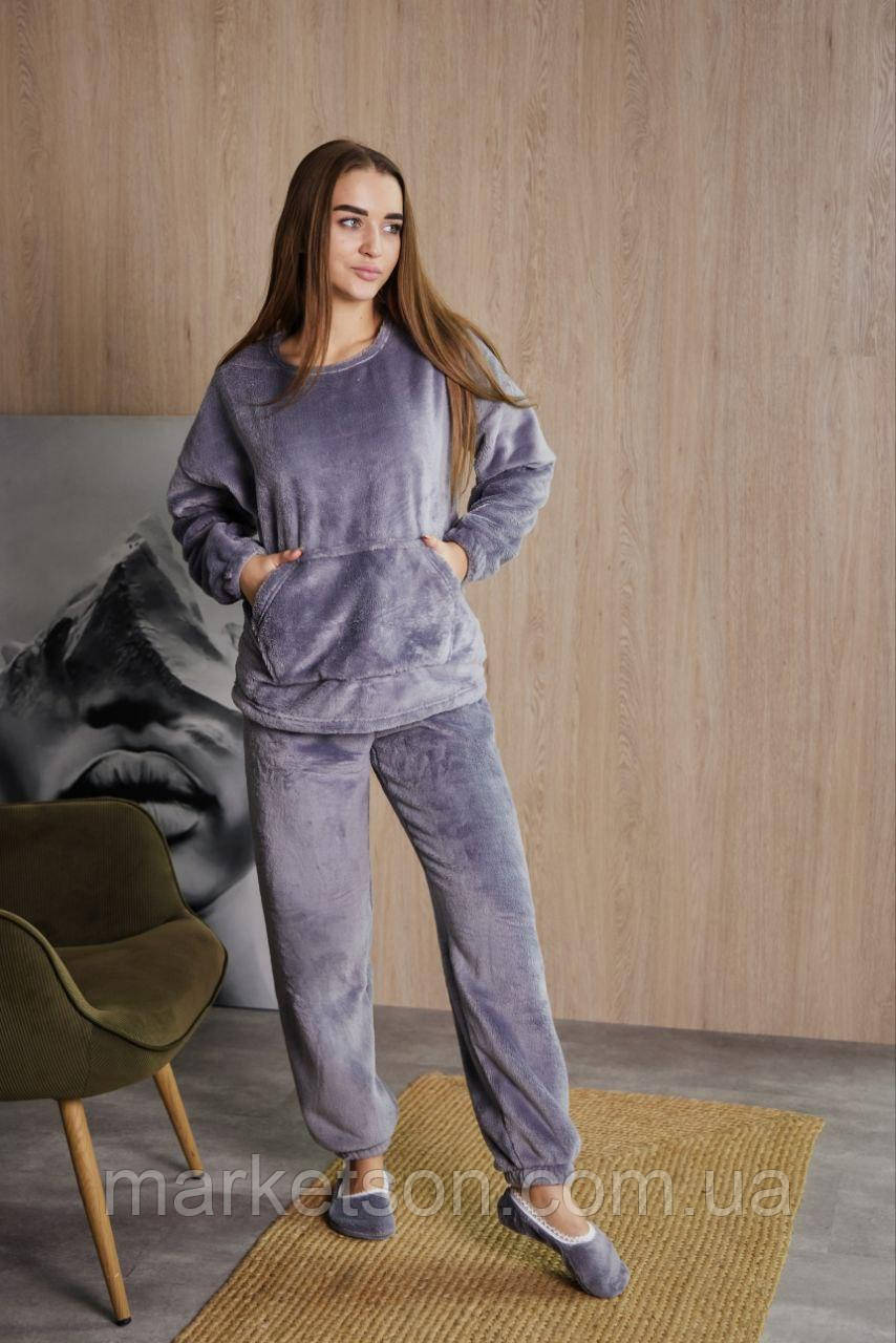 Жіноча піжама махрова тепла домашній костюм р. S,M,L,XL