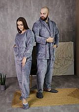 Чоловіча піжама махрова тепла домашній костюм L,XL,2XL,3XL, фото 3