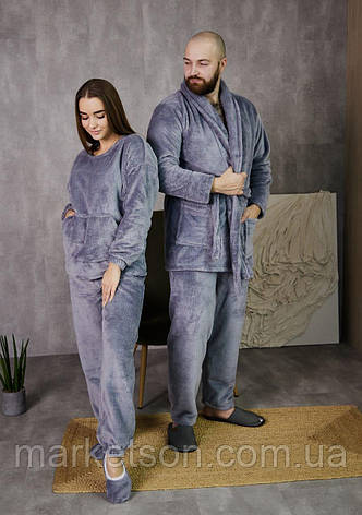 Жіноча піжама махрова тепла домашній костюм р. S,M,L,XL, фото 1