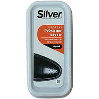 Губка блеск для обуви Silver express стандарт, широкая (110 мм*55 мм), черная