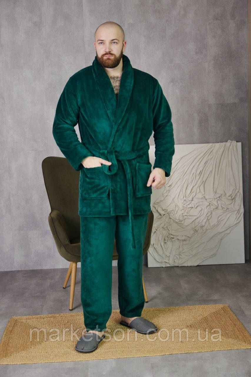 Чоловіча піжама махрова тепла домашній костюм L,XL,2XL,3XL