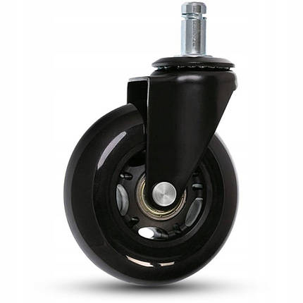 Колесо до офісного крісла гумове комплект 5 шт Bonro чорне, фото 1