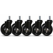 Колесо до офісного крісла гумове комплект 5 шт Bonro чорне, фото 4