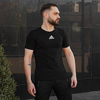 Мужская спортивная футболка Adidas черная Адидас