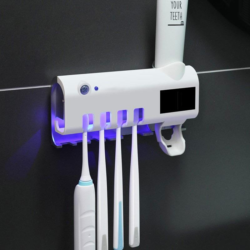 Настенный диспенсер зубной пасты держатель стерилизатор зубных щеток UV Toothbrush Sterilizer ORG - фото 1 - id-p2040699958