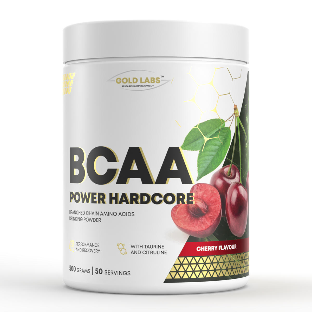 Амінокислоти Gold Labs BCAA Power Hardcore + Taurine 500 g Вишня