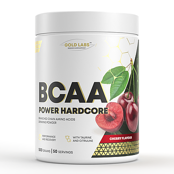 Амінокислоти Gold Labs BCAA Power Hardcore + Taurine 500 g Вишня