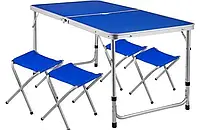 Стол и стулья для пикника Folding Table T-02 Синий OM227