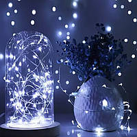 Гірлянда новорічна на батарейках Xmas "Крапля роси" 10 м (7291) Біла