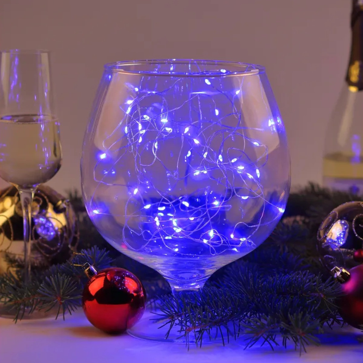 Гірлянда новорічна на батарейках Xmas "Крапля роси" 10 м (7290) Синя
