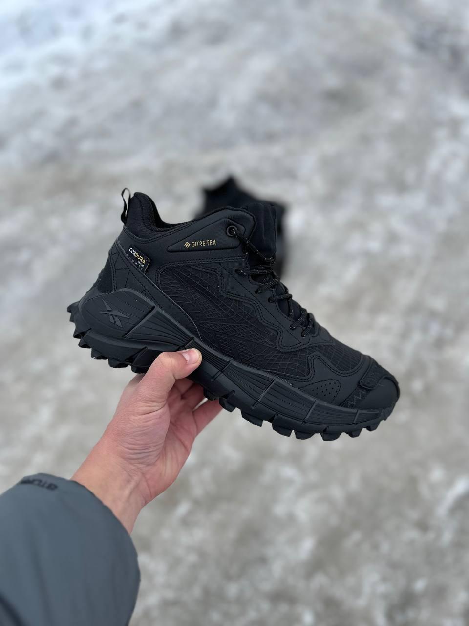 Кросівки зимові чоловічі чорні Reebok Zig Kinetica 2.5 Edge Black Fur (14528)