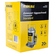 Домкрат гідравлічний пляшковий 20т H 235-445мм Standard SIGMA 6106201, фото 3