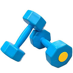 Гантелі 3 кг для фітнесу блакитні (2 шт по 3 кг) ST 560.3 InterAtletika