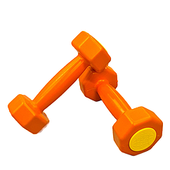 Гантелі 1 кг для фітнесу оранжеві (2 шт по 1 кг) ST 560.1 InterAtletika