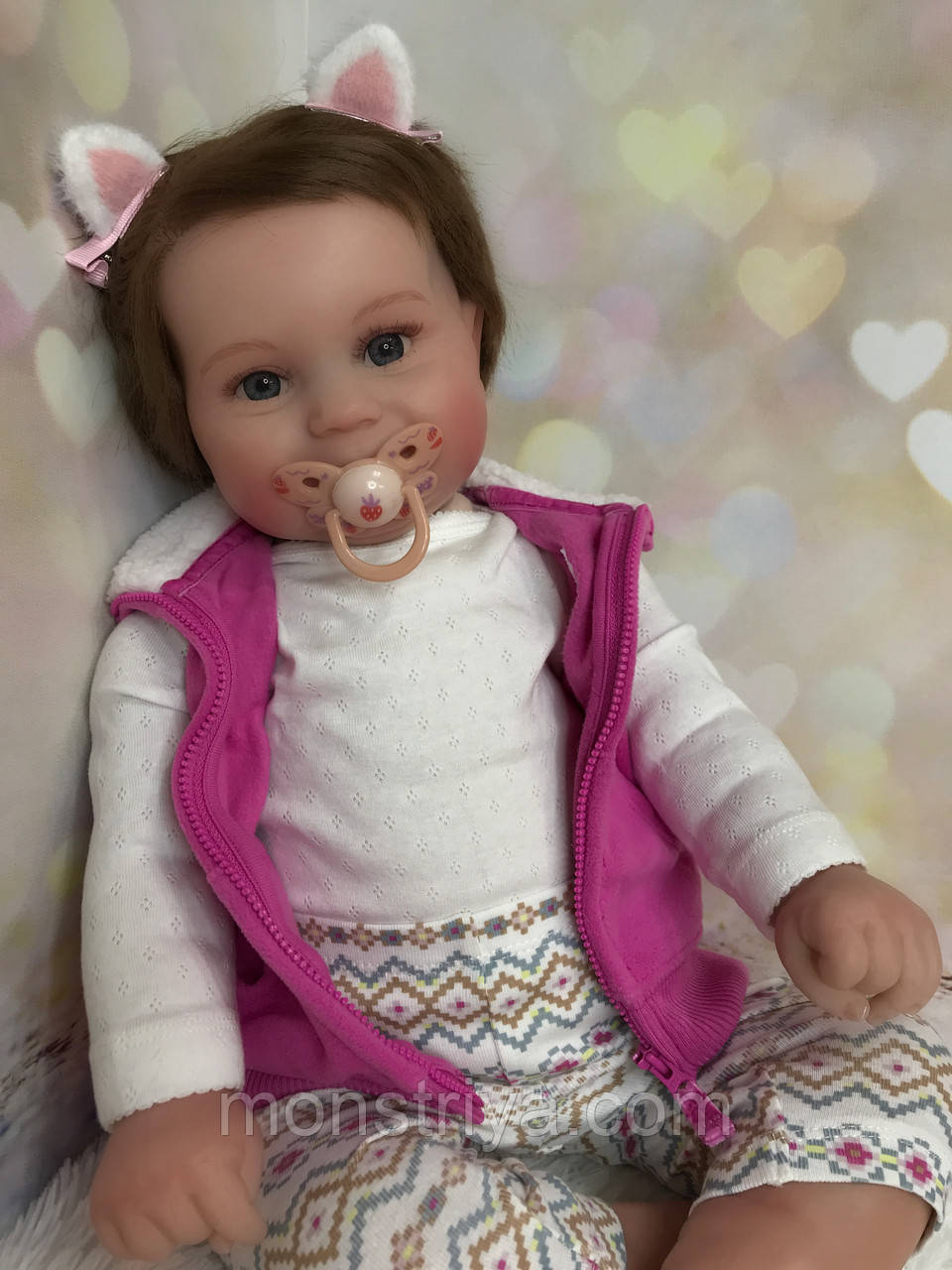 Чудова лялька реборн дівчинка, 55 см. 3d ефект шкіри, фото 1