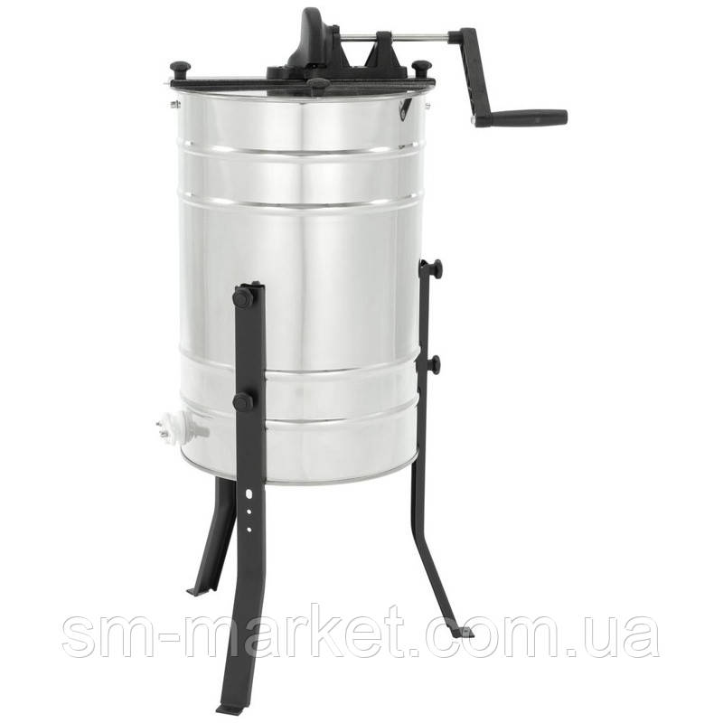 Медогонка діагональна 2-рамкова ручна Ø400мм Lyson Basic (з ніжками та кришкою)