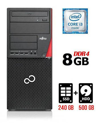 Комп'ютер Fujitsu Esprimo P756 MT/ Core i3-6100/ 8 GB RAM/ 240 GB SSD + 500 GB HDD/ HD 530/ 280W, фото 1