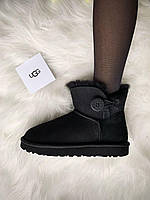 Жіночі міні-чоботи UGG Mini Bailey Button II Black 1016422