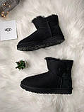 Жіночі мінісапоги UGG Mini Bailey Button II Black 1016422, фото 8