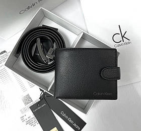 Чоловічий подарунковий набір ремінь і портмоне Calvin Klein
