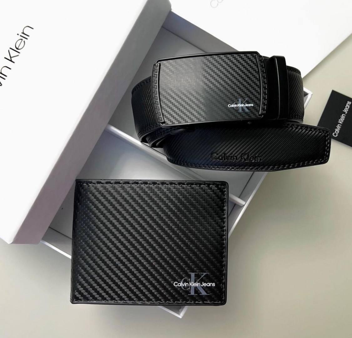 Чоловічий подарунковий набір ремінь і портмоне Calvin Klein