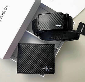 Чоловічий подарунковий набір ремінь і портмоне Calvin Klein