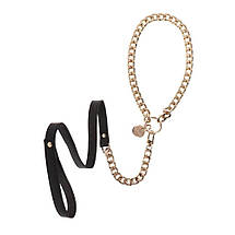 Повідець ланцюг із петлею зі штучної шкіри Statement Leash золотистий, 75 см, фото 3