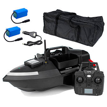 Корабельний набір - кораблик Flytec V020 GPS чорний, сумка і два акумулятора на 12000 мА·год