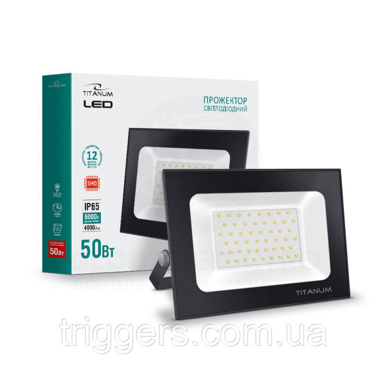 LED прожектор Titanium 50 W 6000 K TLF506 220 V 4000 Лм. - фото 1 - id-p2040842016