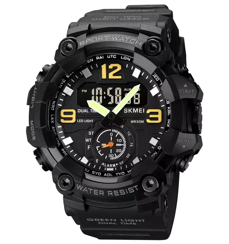 Мужские спортивные наручные часы Skmei 1965 (Черный), наручные часы мужские спортивные, электронные, армейские - фото 1 - id-p2040848374